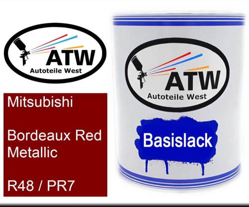 Mitsubishi, Bordeaux Red Metallic, R48 / PR7: 1L Lackdose, von ATW Autoteile West.